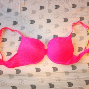 Pink leopard Print Bra